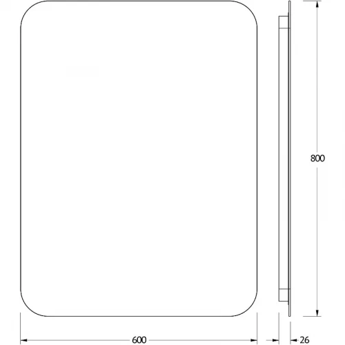 Зеркало Defesto Opti 60x80 DF 2807S с подсветкой 25W-4500К/Сенсорный выключатель/Нейтральный белый свет