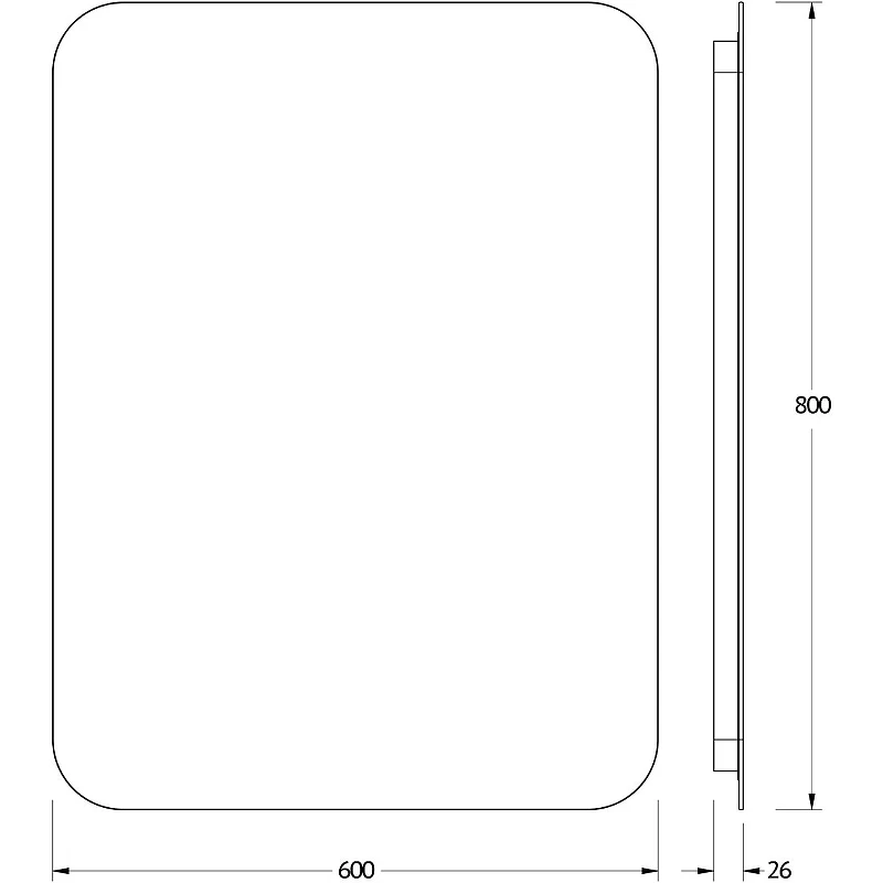 Зеркало Defesto Opti 60x80 DF 2807S с подсветкой 25W-4500К/Сенсорный выключатель/Нейтральный белый свет
