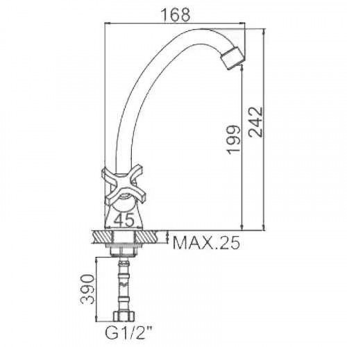 Смеситель для кухни Ledeme H11 4911L Хром