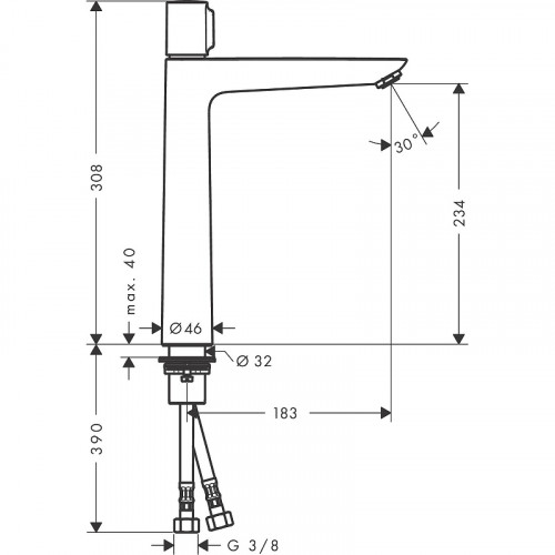 Смеситель для раковины Hansgrohe Talis Select E 71753000 Хром латунь