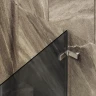 Шторка для ванны Maybah Glass MGV-649-4 405х1400 поворотная на петлях Хром глянцевый стекло графитовое матовое