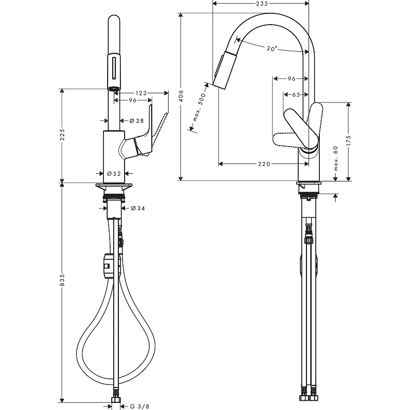 Смеситель для кухни Hansgrohe Focus 31815800 Сталь латунь