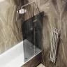 Шторка для ванны Maybah Glass MGV-919-4 990х1400 поворотная с добором Хром глянцевый стекло графитовое матовое
