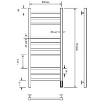 Электрический полотенцесушитель Comfysan Pioli-K EC-10 100x40 014353 Хром