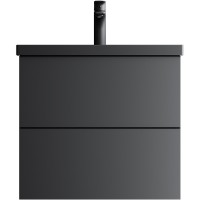 Тумба под раковину AM.PM Gem 60 M90FHX06022BM подвесная Черная матовая МДФ / ЛДСП