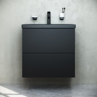 Тумба под раковину AM.PM Gem 60 M90FHX06022BM подвесная Черная матовая МДФ / ЛДСП