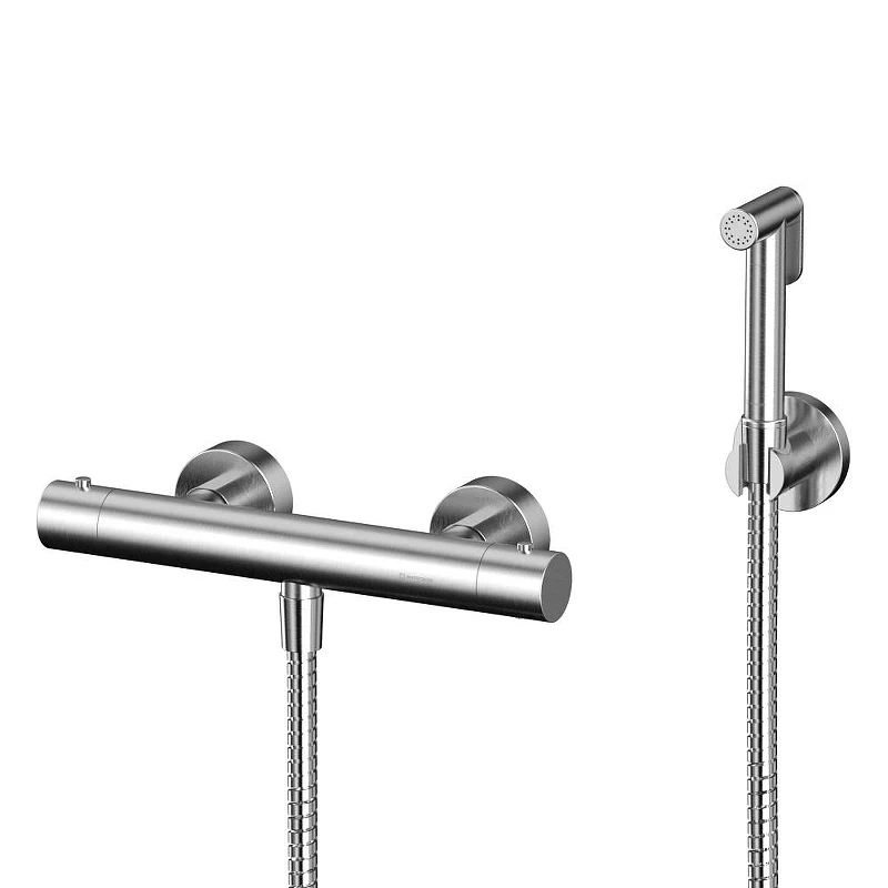 Гигиенический душ со смесителем Whitecross Y brushed nickel SYSYBI3NIB с термостатом цвет Никель брашированный