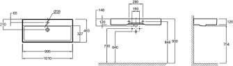 Раковина Jacob Delafon Vivienne 100 EXBJ112-NGM Черная матовая фарфор подвесная, накладная
