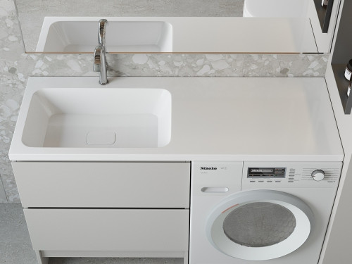 Раковина Madera Kamilla 130 L 4627173210591 на стиральную машину Белая