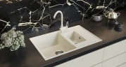 Кухонная мойка Ulgran Quartz Prima 780 1,5 K-07 Уголь искусственный камень (литьевой мрамор) встраиваемый