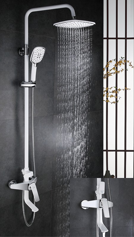 Душевая система Rose R13F R1336F Белая Хром