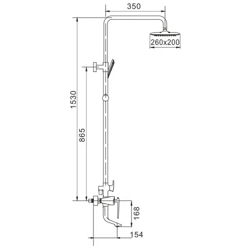 Душевая система Rose R13F R1336F Белая Хром