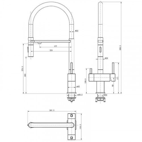 Смеситель для кухни Grocenberg GB4098MG Золото матовое