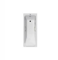 Чугунная ванна Vinsent Veron Italon 170x70 VIT1707045H/VH0012BR-AS цвет Белый с квадратными бронзовыми ручками и антискользящим покрытием