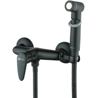 Гигиенический душ со смесителем Lemark Pramen LM3318BL Черный латунь на стену