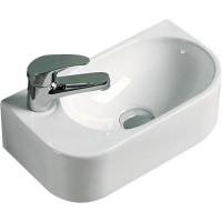 Раковина CeramaLux 40 78204R Белая фаянс подвесная, накладная