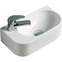 Раковина CeramaLux 40 78204R Белая фаянс подвесная, накладная
