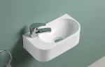 Раковина CeramaLux 40 78204R Белая фаянс подвесная, накладная