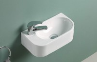 Раковина CeramaLux 40 78204R Белая фаянс подвесная, накладная
