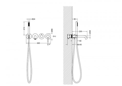 Смеситель для ванны Aquatek Европа  AQ1344BG цвет Золото шлифованное