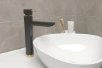 Смеситель для раковины Shouder Unique 0170317 Черный Золото