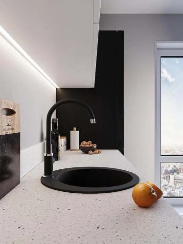 Смеситель для кухни Emar Quartz 3004.8 цвет Морион