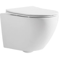 Комплект унитаза CeramaLux 2197 с инсталляцией Grohe Rapid SL 38775001 с сиденьем Микролифт и клавишей смыва Хром фаянс подвесной