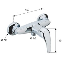 Смеситель для душа Remer Серия 35 F33 Хром латунь на стену