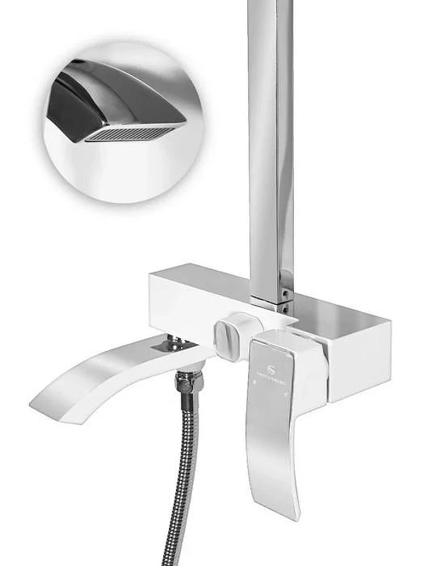 Душевая система Grocenberg GB7007-1WC Белая Хром
