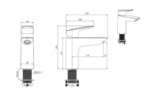 Смеситель для раковины Aquatek Вега AQ1010BGM цвет Оружейная сталь