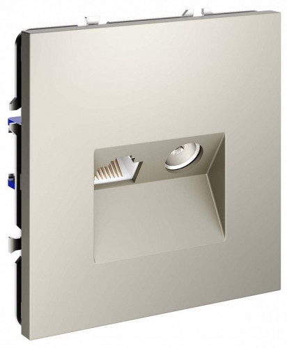 ТВ-розетка и розетка Ethernet RJ-45 без рамки Voltum S70 VLS060703