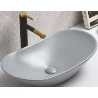 Раковина-чаша CeramaLux 61 7811AMHL-4 Голубая фаянс накладная