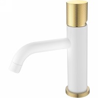 Смеситель для раковины Boheme Stick 121-WG.2 Белый Золото латунь