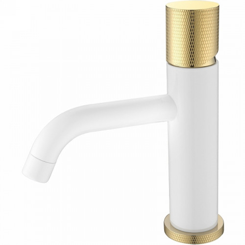 Смеситель для раковины Boheme Stick 121-WG.2 Белый Золото латунь