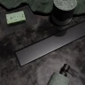 Душевой лоток Veconi Stesso Graphite 400 VS400GR с решеткой цвет Графит брашированный / под плитку