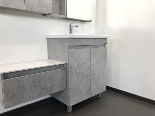 Тумба с раковиной Comforty Осло 70НД 00-00006117 Бетон светлый МДФ / ЛДСП