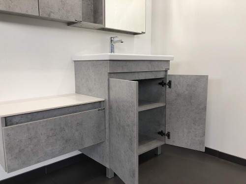 Тумба с раковиной Comforty Осло 70НД 00-00006117 Бетон светлый МДФ / ЛДСП