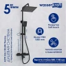 Душевая система WasserKRAFT A299.255.130.BM Thermo с термостатом Черная матовая латунь на стену
