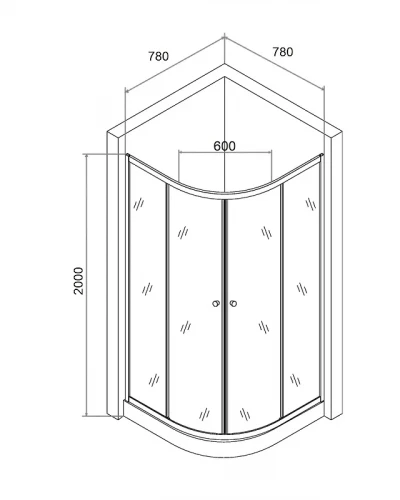 Душевой уголок Agger A01-080MCR 80x80 профиль Хром стекло матовое