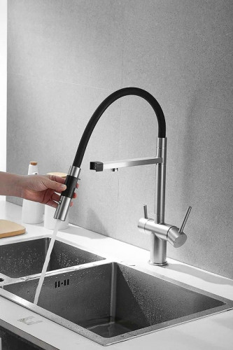 Смеситель для кухни Rose R958L цвет Сатин Черный