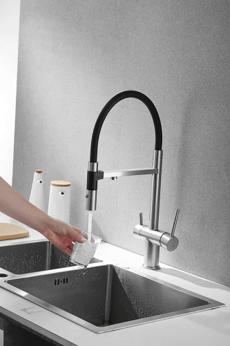 Смеситель для кухни Rose R958L цвет Сатин Черный