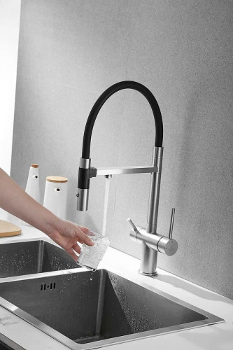 Смеситель для кухни Rose R958L цвет Сатин Черный