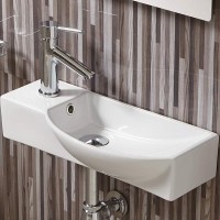 Раковина WeltWasser Aisbach 7945 GL-WT L 45 10000008690 Белая глянцевая фаянс подвесная