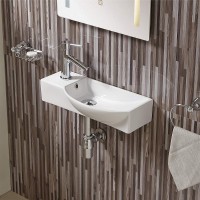 Раковина WeltWasser Aisbach 7945 GL-WT L 45 10000008690 Белая глянцевая фаянс подвесная