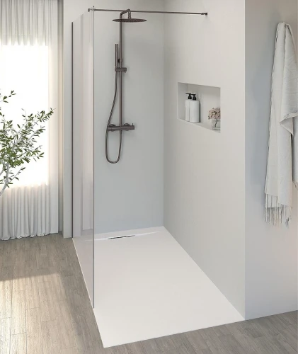 Душевой поддон из искусственного камня Starohome Nordic 120х70 44893185 цвет Белый матовый