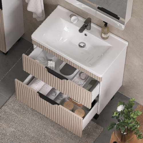 Тумба под раковину Volna Lotty 80.2Y tnLOTTY80.2Y-13 Латте Белая