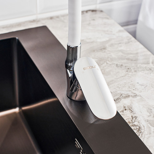 Смеситель для кухни Ростовская Мануфактура Сантехники Boou B8215-23J Хром латунь