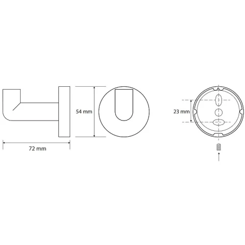 Крючок Bemeta Obla 165206022 Хром