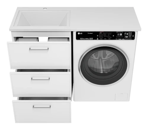Тумба с раковиной Brevita Фрэйм 120 L УТ000026846 цвет Белый