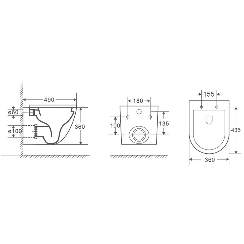 Унитаз Bond F01-10 подвесной Белый с сиденьем Микролифт фарфор подвесной